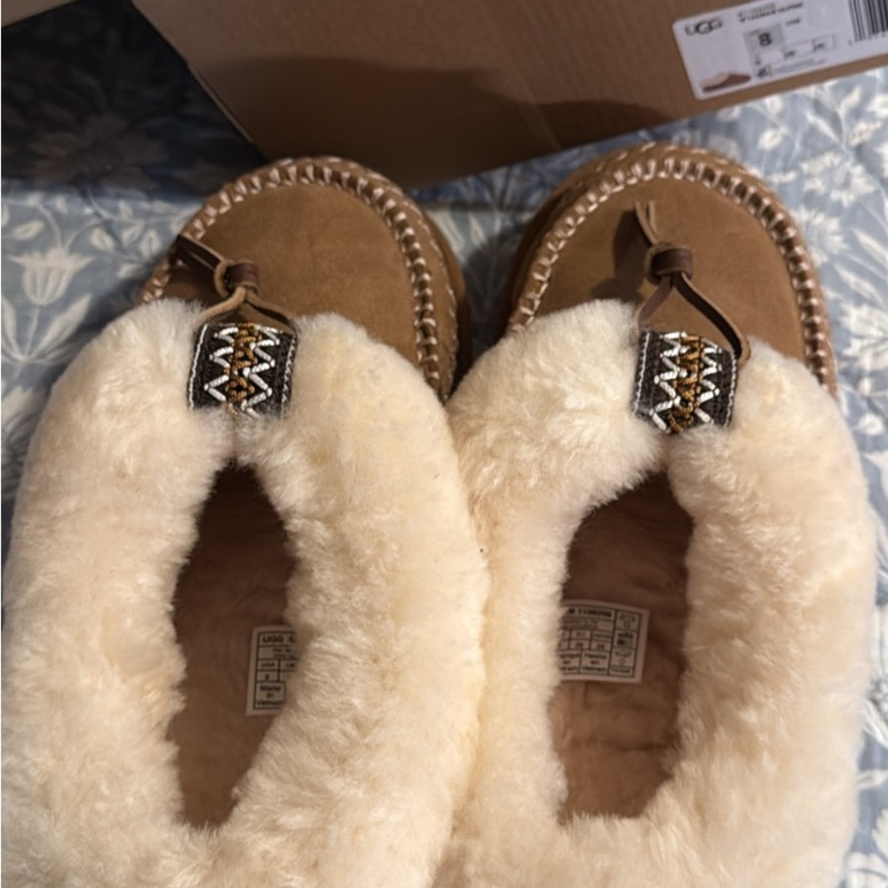 UGG Cream Sheepskin Slippers